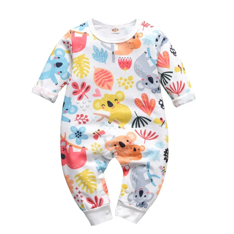 Baby Set Autumn Infant Girls Boys Long Sleeve Cartoon Print Rompers Kids 0-18M | Детская одежда и обувь
