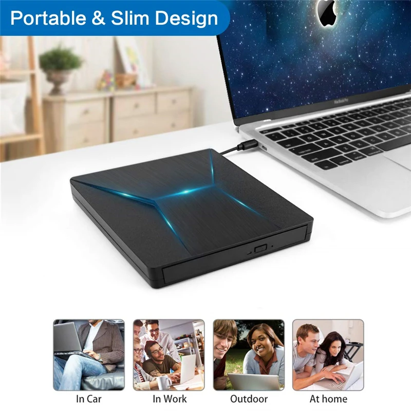 YAHEY 2019 USB 3 0 Type C Внешний привод CD/DVD RW ГОРЕЛКА оптический писатель плеер для Apple Mac book