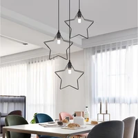 minsihause modern minimalist wrought iron star dining room chandelier disc long plate three color adjustable e27 indoor lighting