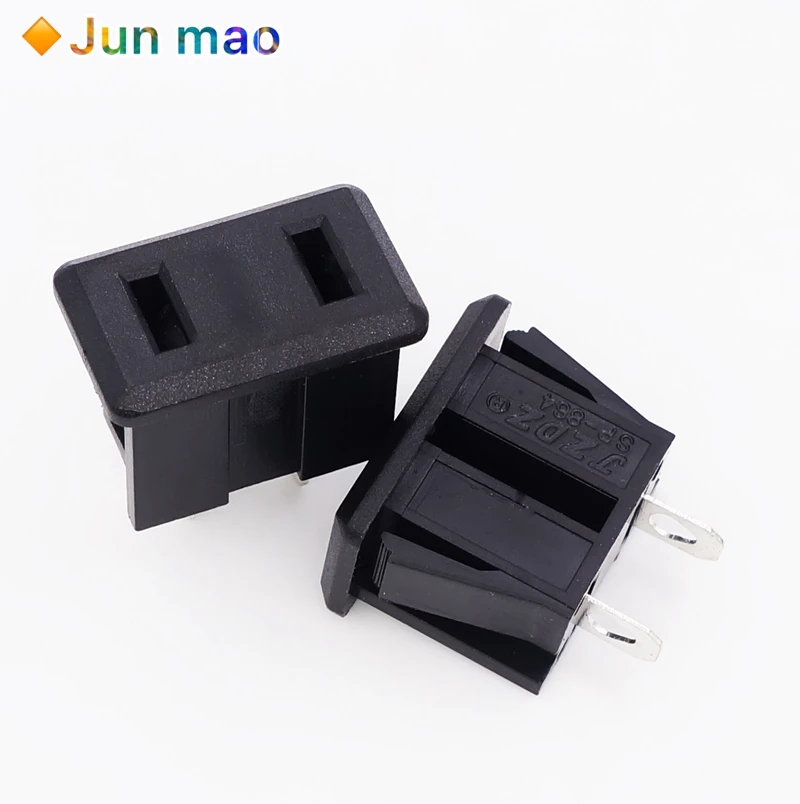 

5pcs SP-864 AC 10A/250V 15A/125V US Plug Panel Mount US Outlet Power Socket 2pin Black