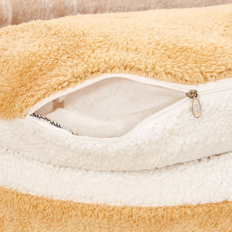 

MC Star Cat Warm Hamburger Bed Soft Plush Puppy Dog Pet Sleeping Mat Nest Lovely Kitten Pit Windproof Burger Kitty Sofa House