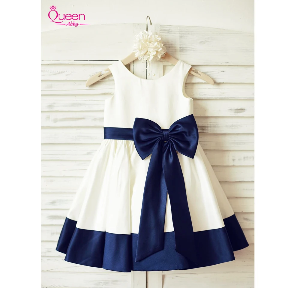 Белое и Голубое Бальное Платье для причастия 2019 простой сатин платье с супер