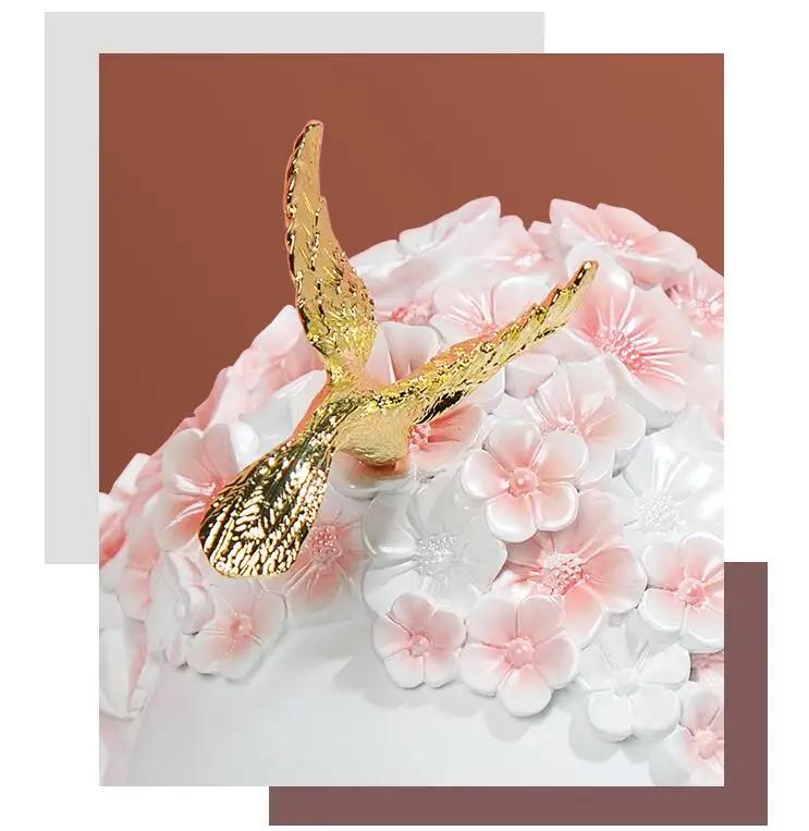 

European Reisn Butterfly Flower Head Girl Cute Ornaments Home Livingroom Table Figurines Crafts Cafe Desk Accessories Decoration