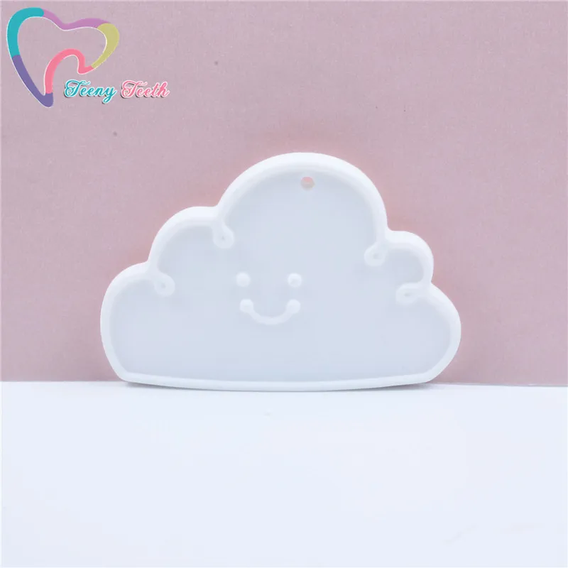Mordedor de nube de silicona para beb&eacute;, chupete de dentici&oacute;n, colgante de nube de mascar, fabricaci&oacute;n de joyer&iacute;a de enfermer&iacute;a, juguete sensorial, DIY, 2 uds.-5