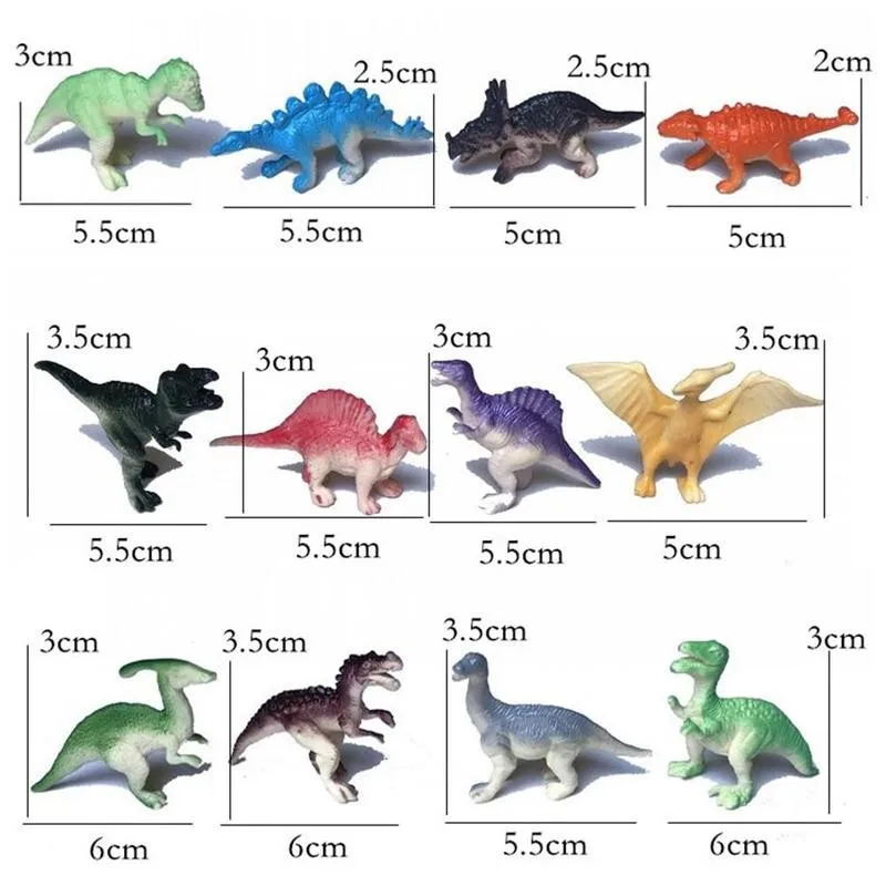 

12pcs/lot Simulation Dinosaur Model Toys Plastic Dinosaur Action Figures Collection Toys Children Dinosaur Animals Cognitive Toy