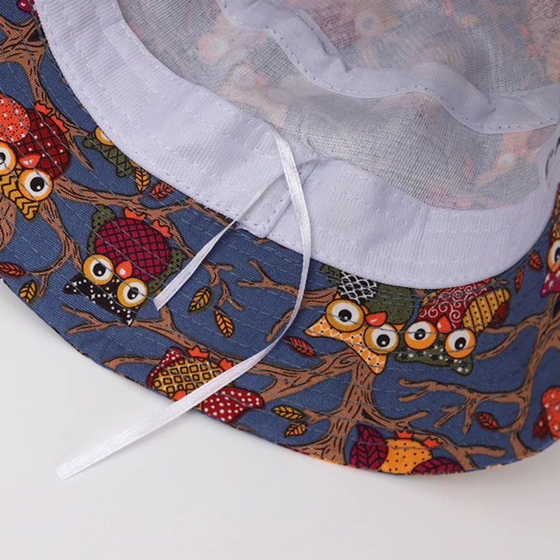 

Children's Personalized Fisherman Hat Trendy Owl Print Sun Shade Baby Hat For 1-2years Kids LXH