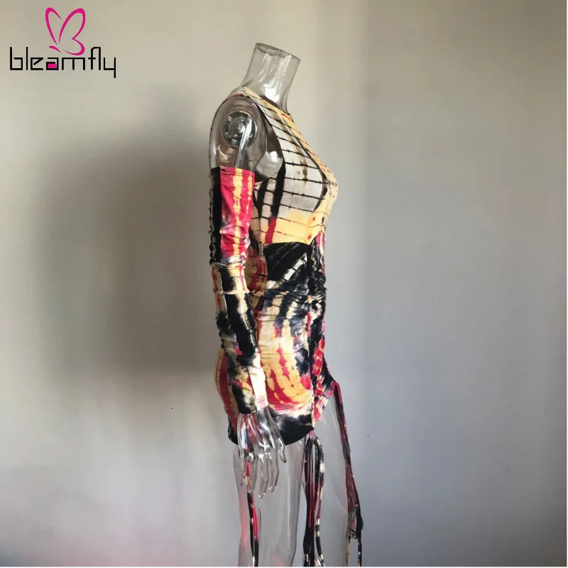 Облегающее платье на Хэллоуин новинка 2019 неоновое с принтом сексуальное