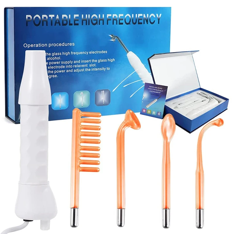 

Портативный электродный высокочастотный аппарат для красоты лица, Электротерапия, стеклянная трубка, Очищение лица