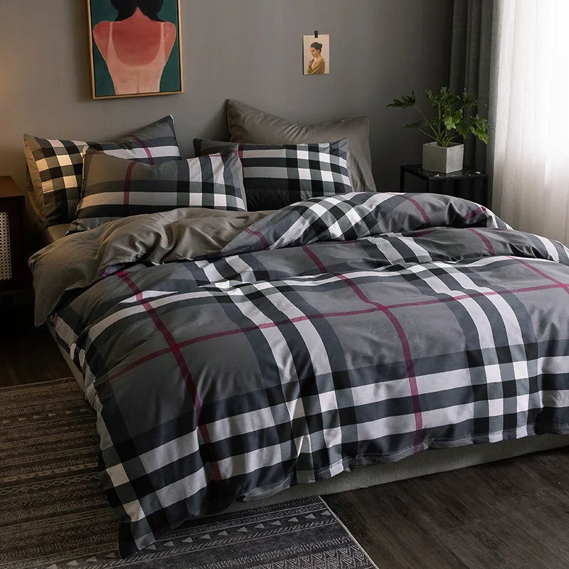 

Комплект постельного белья из четырех предметов в скандинавском стиле хлопковые постельные принадлежности для студенческого общежития из...