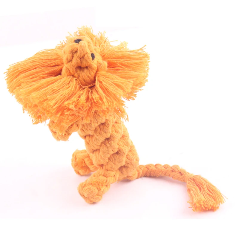 Жевательная игрушка в форме льва для собак Нетканая хлопковая веревка чистки