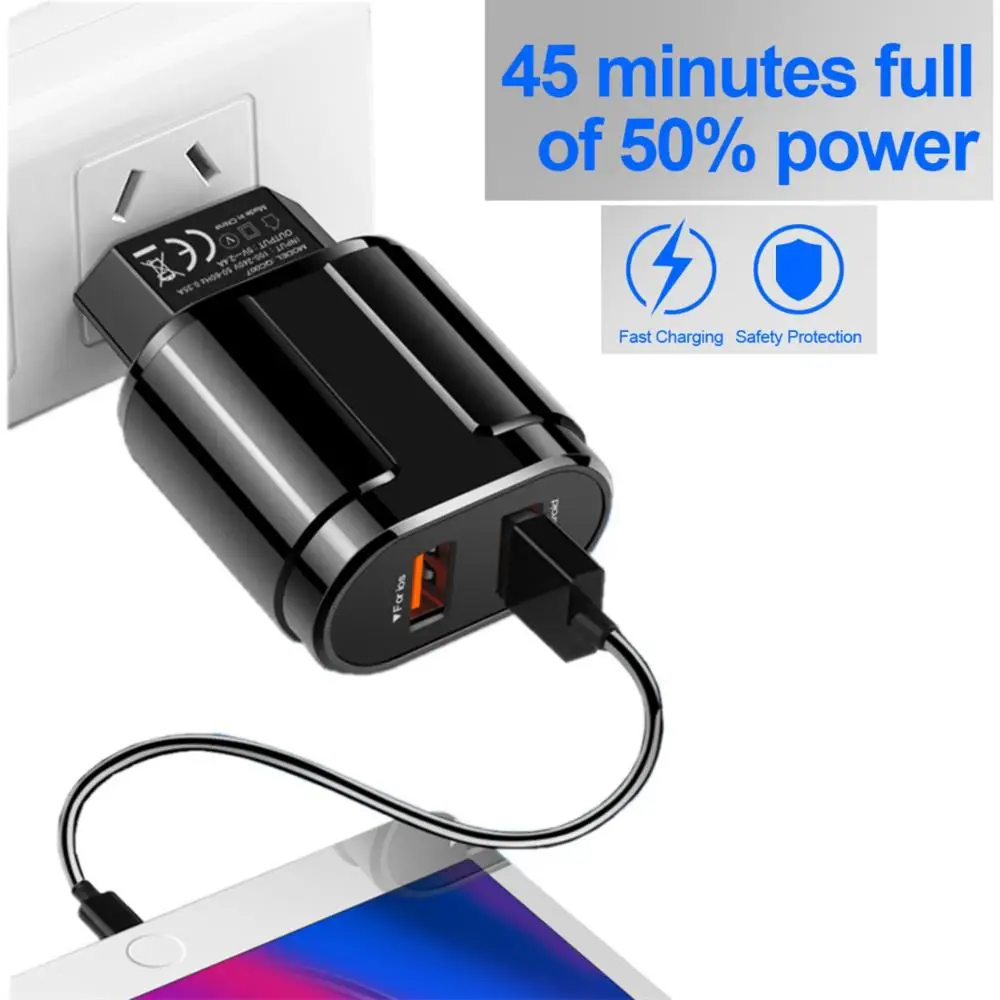 USB зарядное устройство Quick Charge 3 0 мобильный телефон сетевое быстрое для iPhone 5 6 7 8 X XS