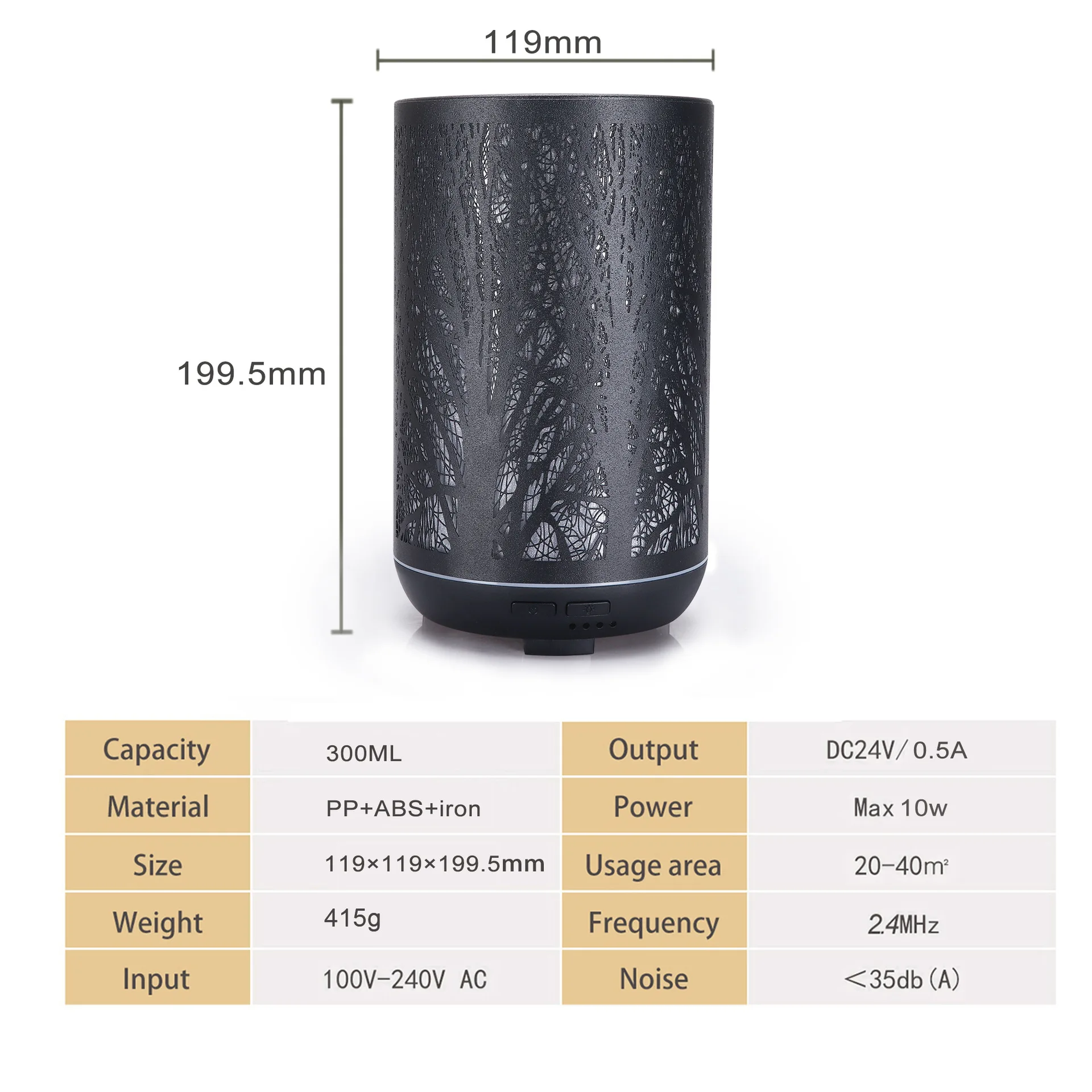 

Iron Carving Essential Oil Diffuser Ultrasonic Air Humidifier With 7 Color Light Portable Aroma Diffuser For Home 2021 NEW