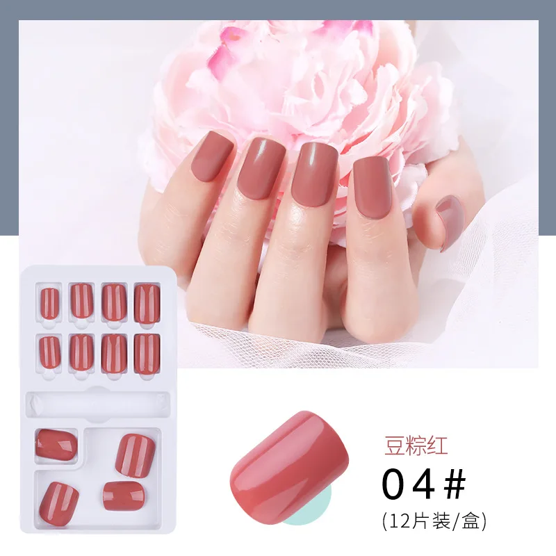 

12 Pieces/Box Ballerina Uses Glue To Press On The Fake Nails Removable Fake Artificial Nail Tips False Nail Design Nail Art