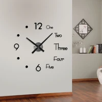 3 size modern design rushed quartz clocks watches mirror sticker diy living room decor 3d real big wall clocks