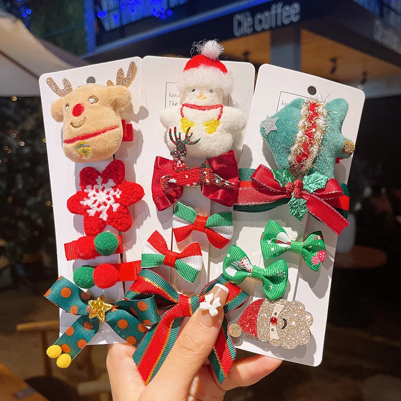 

Cartoon Santa Hair Clip Christmas Hairpin Dress Up Girl Baby Cute Christmas Hairpin Jewelry Candy-Colored Hair Accessories