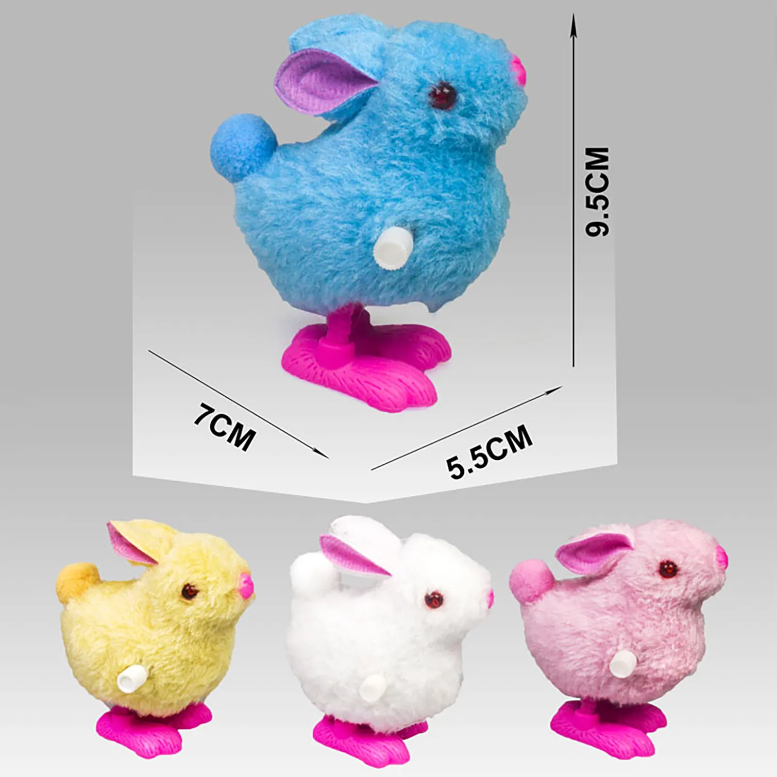 

Pluh Bunny Toys Infant Child Stuffed Toys Decorative Hopping Wind Up Easter Gift