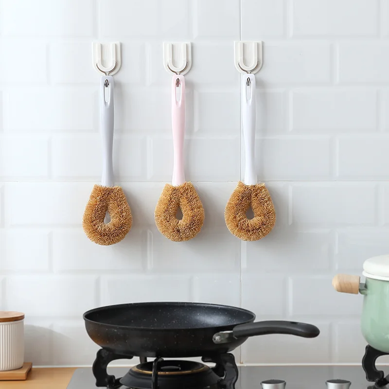 Кокосовая Пальмовая щетка с длинной ручкой 1 шт. кухонная для очистки бытовая