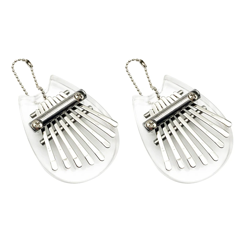 

2Pcs 8 Keys Mini Kalimba Thumb Piano Crystal Kalimba Acrylic Finger Piano, Musical Instrument for Kids Adult Beginners