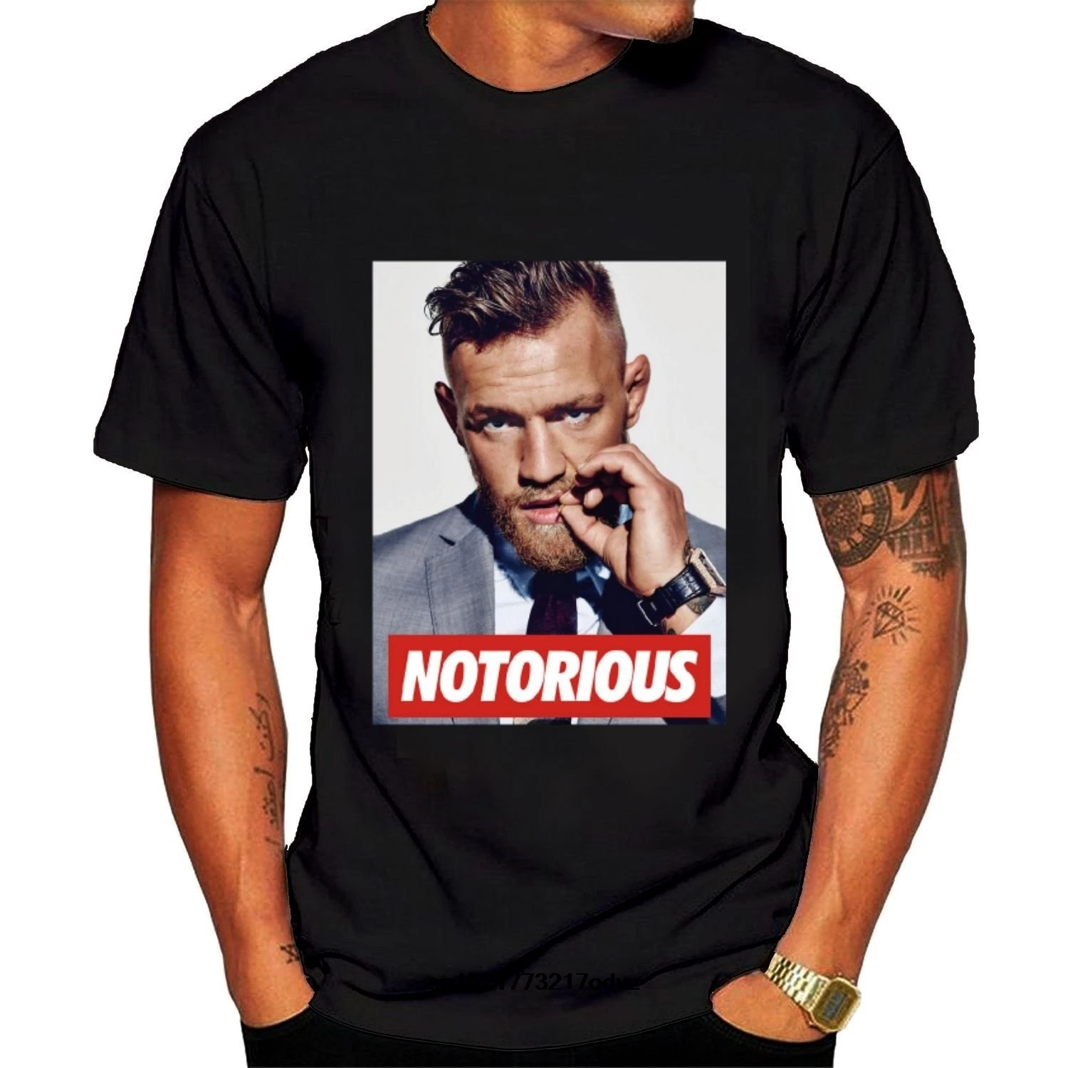 Мужская футболка Conor Mcgregor с круглым вырезом черная забавная новинка для