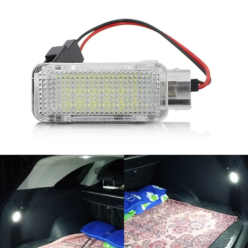 

1pc 12V Car LED Courtesy Door Projector Light For Audi A3/A4/A6/VW/Skoda Foot Nest Lights Ghost Shadow Light Lamp 6500K White