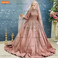 luxury%c2%a0hot pink prom gowns women vestidos de fiesta lace appliqued beaded pearls ball gown formal dresses 2020 vestidos de gala
