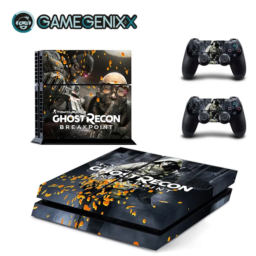 Защитная Наклейка на кожу GAMEGENIXX полный комплект для консоли PS4 и 2 контроллера Ghost