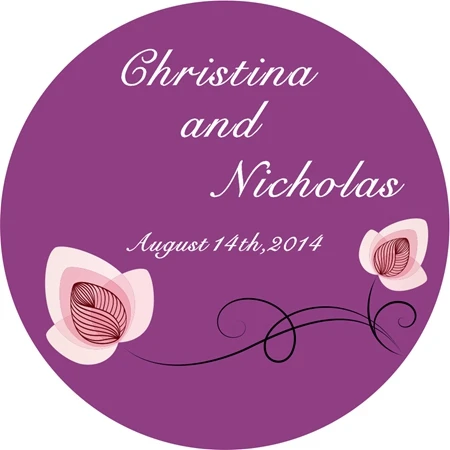 Новая бумага Заказная клейкая наклейка/этикетка для свадьбы/вечерние круг 5 см |