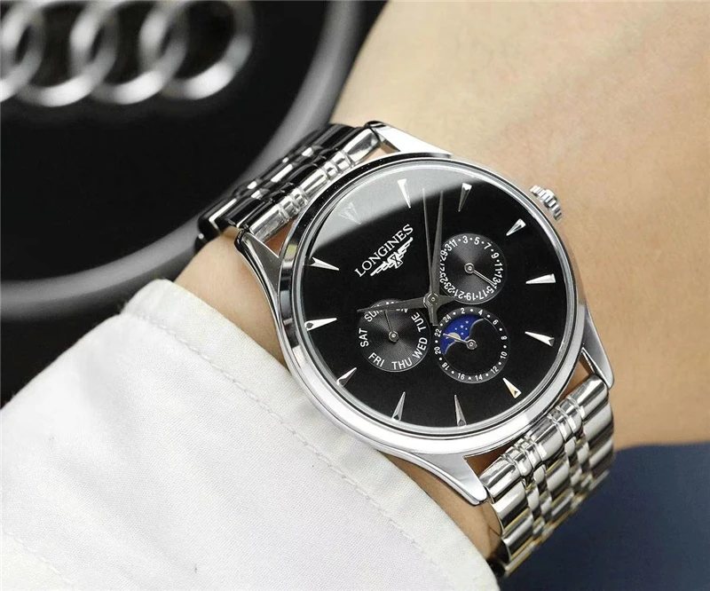 

longines- Luxury Brand Business Men's Delicate women Watch Waterproof Chronograph Quartz Stop Watch With Stainless steel 28