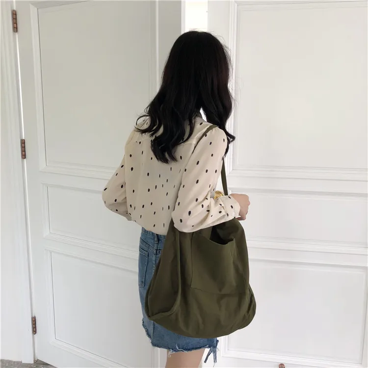 Большая вместительная Женская Повседневная сумка Холщовая Сумка для шоппинга