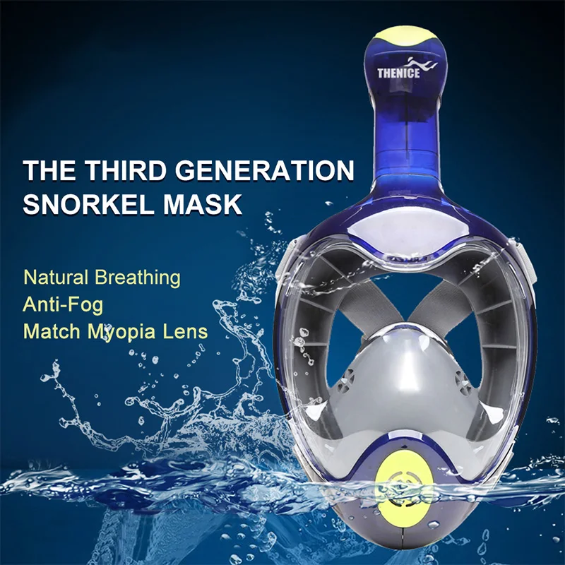 

Full Face Snorkeling Diving Mask Underwater Scuba Anti-Fog Breathable Swimming Fishing Mask for Men Women High Quality 2020