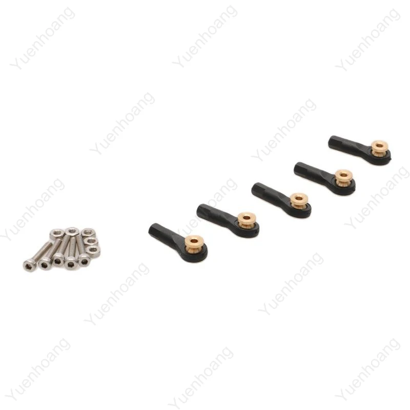 

5pcs 2mm 3mm Pull Rod End Ball Head M2/M3 Shaft Hole Connection Joint Plastic Buckle with Metal Gasket for RC Model Accessories