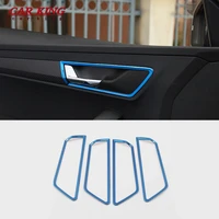 stainless steel car inner armrest door bowl decor protector frame cover trim for skoda karoq 2018 2019 2020 car accessories