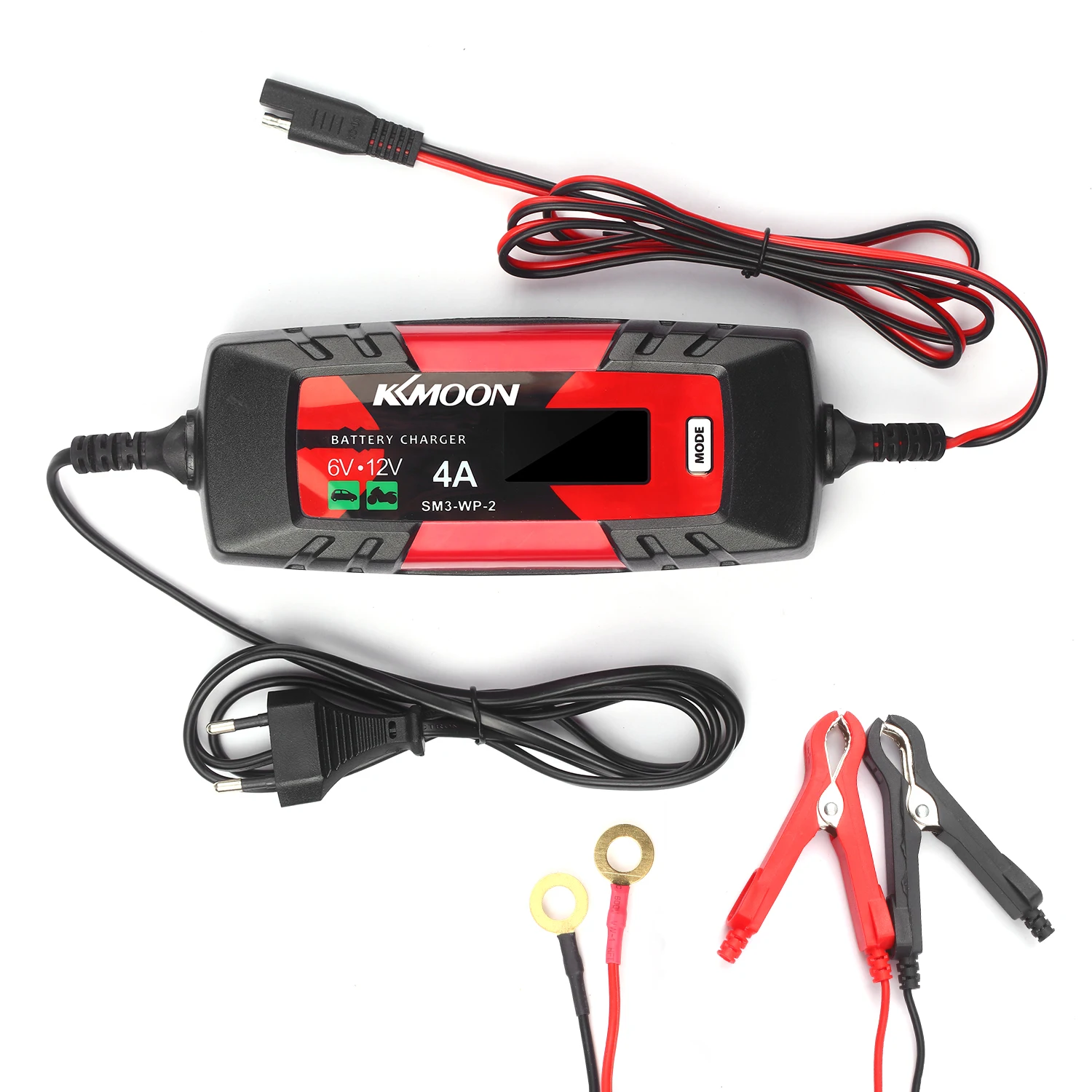 KKmoon мотоцикл зарядное устройство с ЖК дисплеем автомобильное и сопровождающее