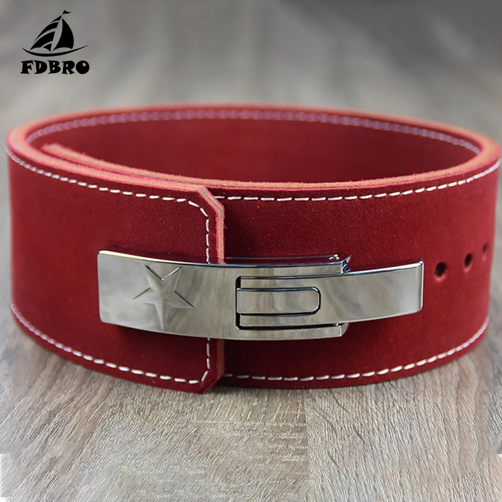 

FDBRO Sports Abdomen Weightlifting Squat Hard Pull Lever Leather Belt Buckle Back Support Brace Belt Weightlifting Belt Buckle