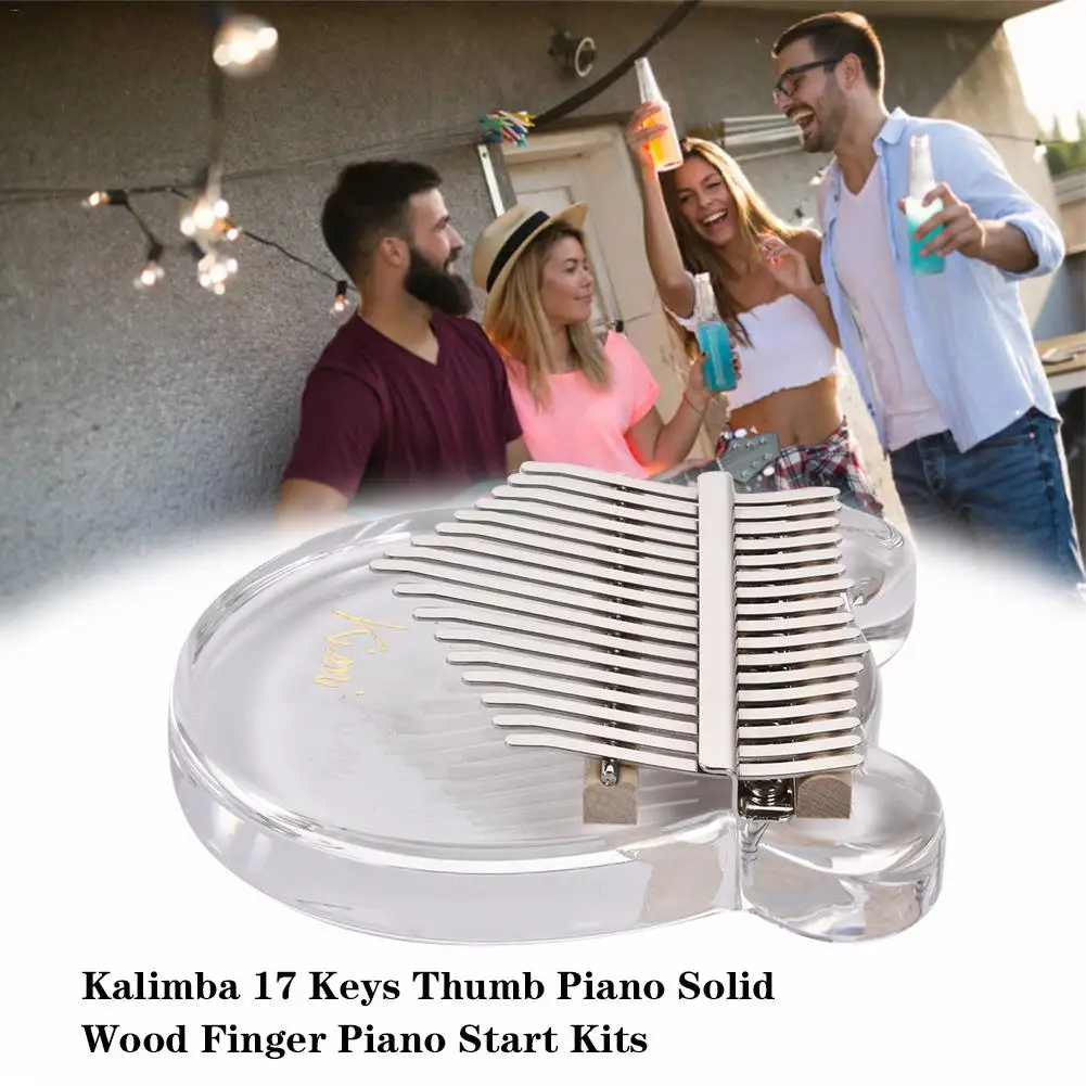 Acrylic 17 Key Kalimba African Thumb Piano High Quality Body Musical Instrument Professional Finger Percussion with Tuner Hammer | Спорт и