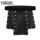 Мужское нижнее белье, кожаное нижнее белье Kilt с ногтевыми головками, новинка, 6 панелей, искусственная кожа, низкая посадка, металлические шипованные трусики, юбка