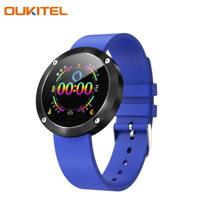 Blue OUKITEL W5 Смарт часы монитор сердечного ритма IP68 Водонепроницаемый фитнес-трекер Smartband спортивные часы Шагомер Умные часы - Цвет: Blue