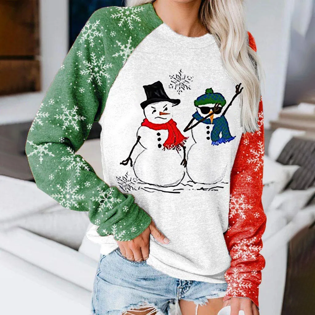 

ZOGAA 3D Christmas Cartoon Tree Print Oversized Sweatshirt for Women Casual Long Sleeve Hoodie Oversized Hoodie Womens Clothing
