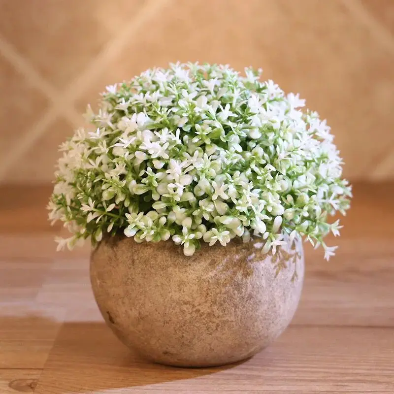 Цементный контейнер для растений ручной работы подарок искусственный цветок Бонсай Зеленый горшок для растений домашний рабочий стол Горшечное растение - Цвет: 390-White