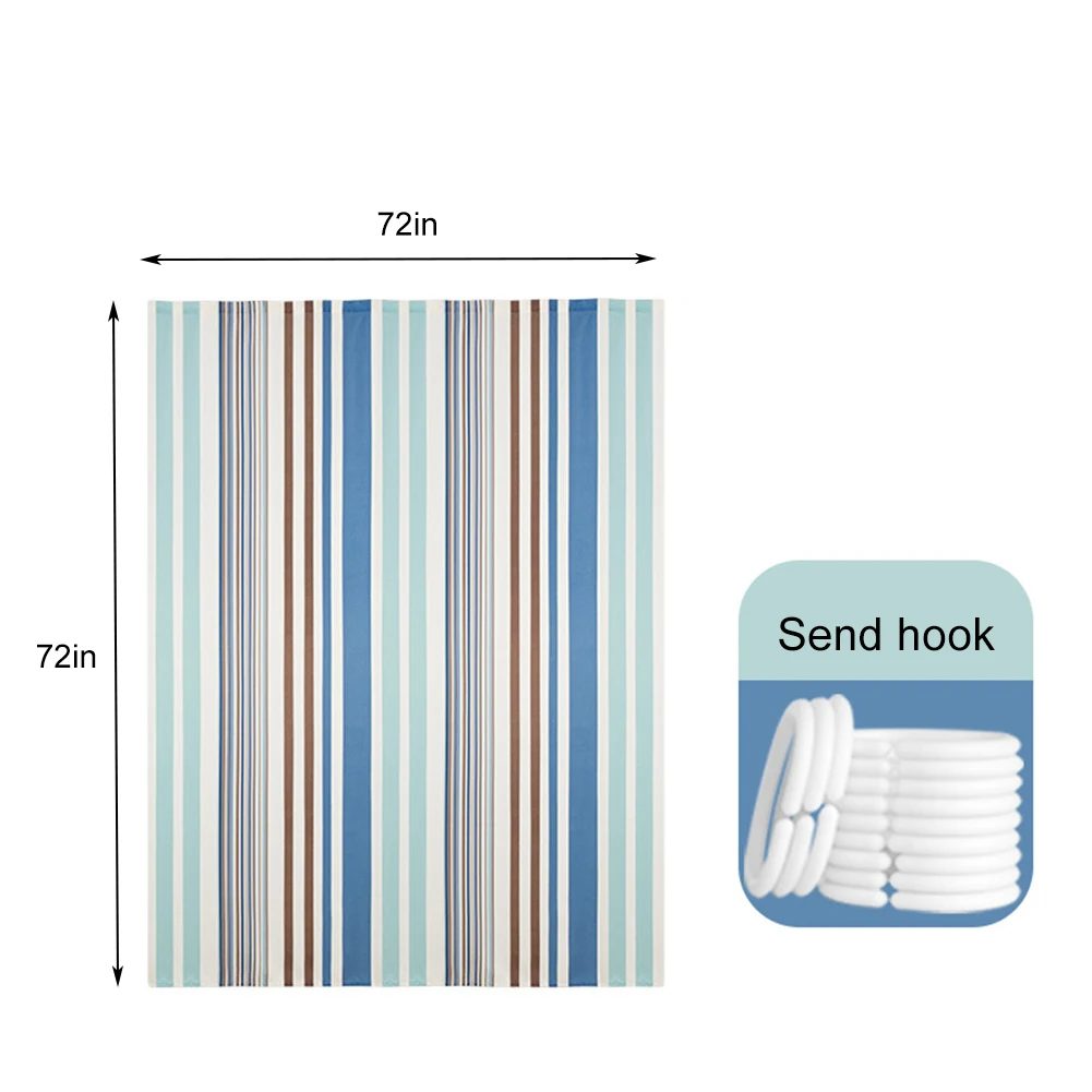 

Decorative Geometric Shower Curtain Stripe Wave Waterproof 72''72'' Bath Curtains For Bathroom with 12 Hooks Curtain Sets