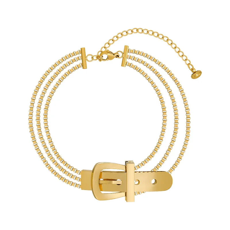 

Origin Summer Statement Belt Buckle Charm Bracelet for Women for Women Delicate Gold Silver Color Chain Bracelet Jewelry