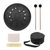 12 inch 13 tone steel tongue drum d key percussion instrument hand pan drum with drum mallets carry bag music book