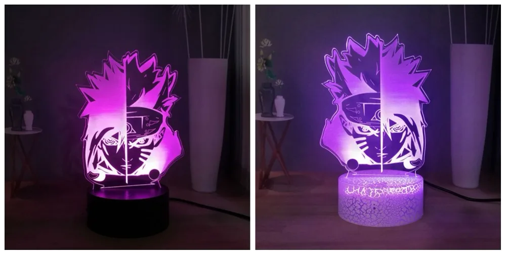 Наруто Uzumaki 3D иллюзия Лампа японского аниме USB переключатель разноцветный светодиодный ночник для спальни декоративное освещение для дома