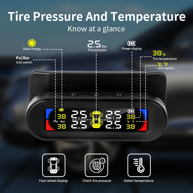 Система контроля давления в шинах TPMS высокая яркость IP67 регулируемый дисплей