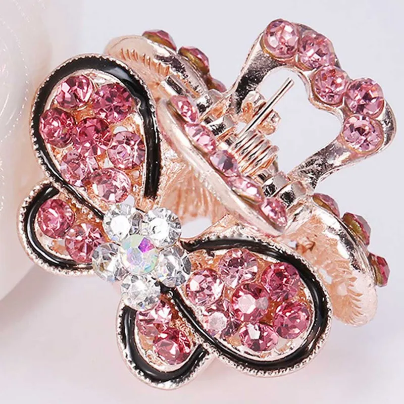 Женские заколки для волос Винтажные с кристаллами и стразами мини-бабочка корона