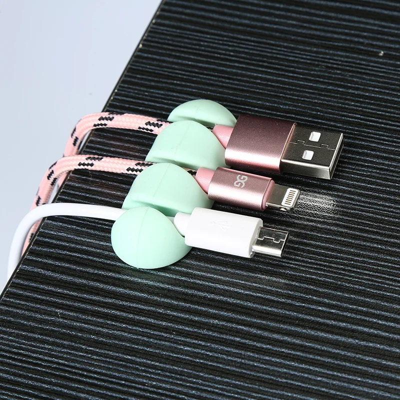 2pc USB Charging Data Cable Winder Silicone Organizer Flexible Cord Management Clips For Mouse Wired Earphone Holder | Дом и сад