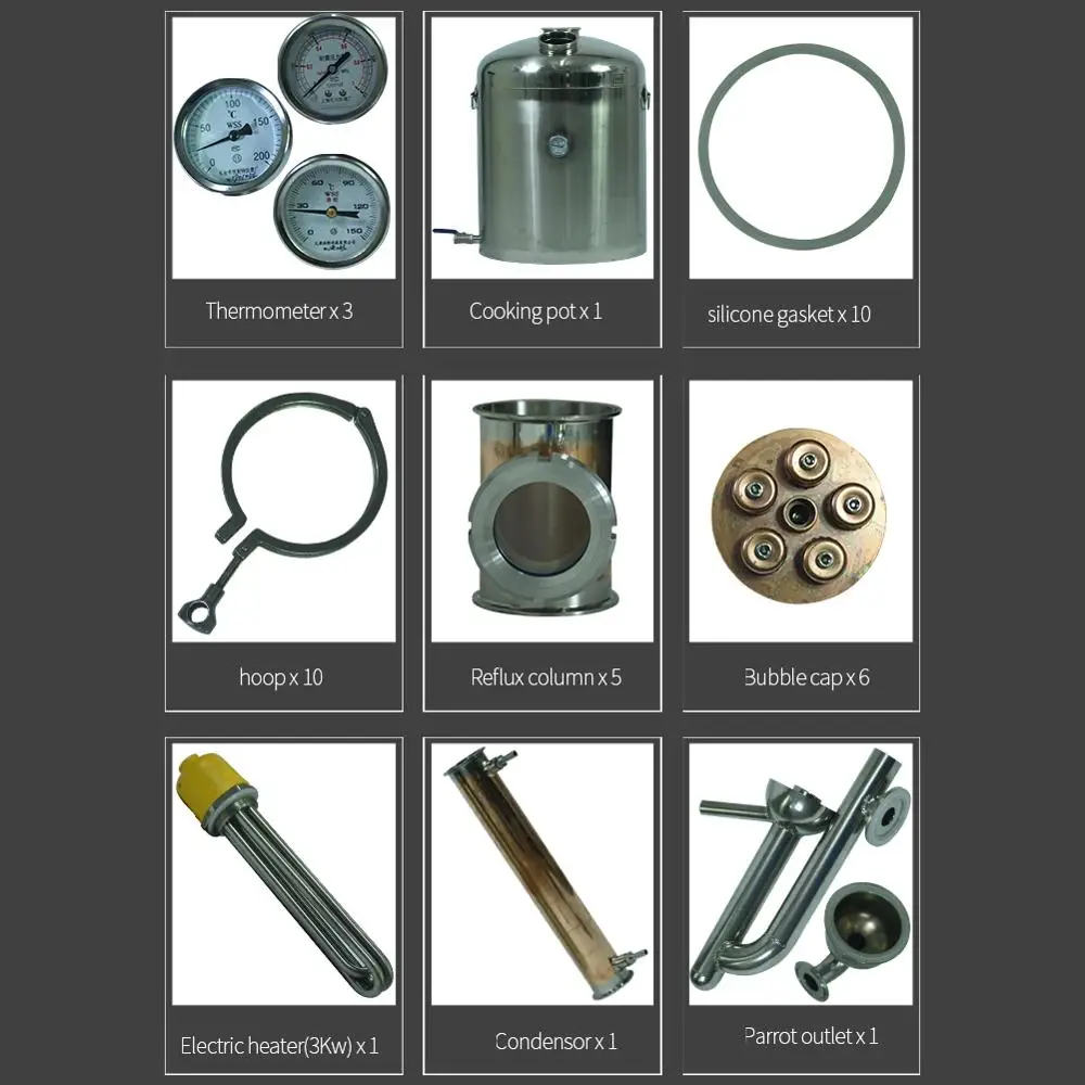 Самогонный Красный медный спиртовой дистиллятор для вина домашнего пивоварения