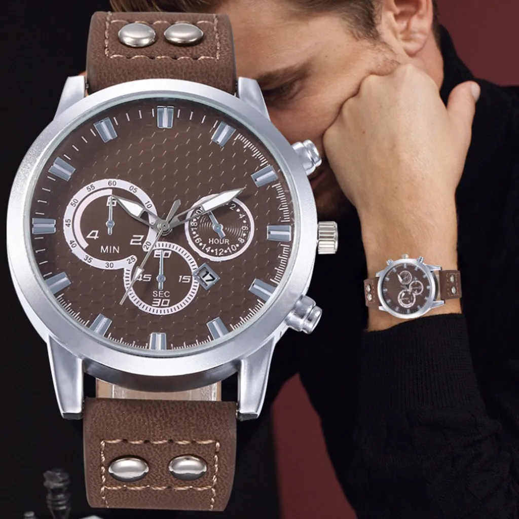 Мужские повседневные часы с одним календарем деловые спортивные мужские