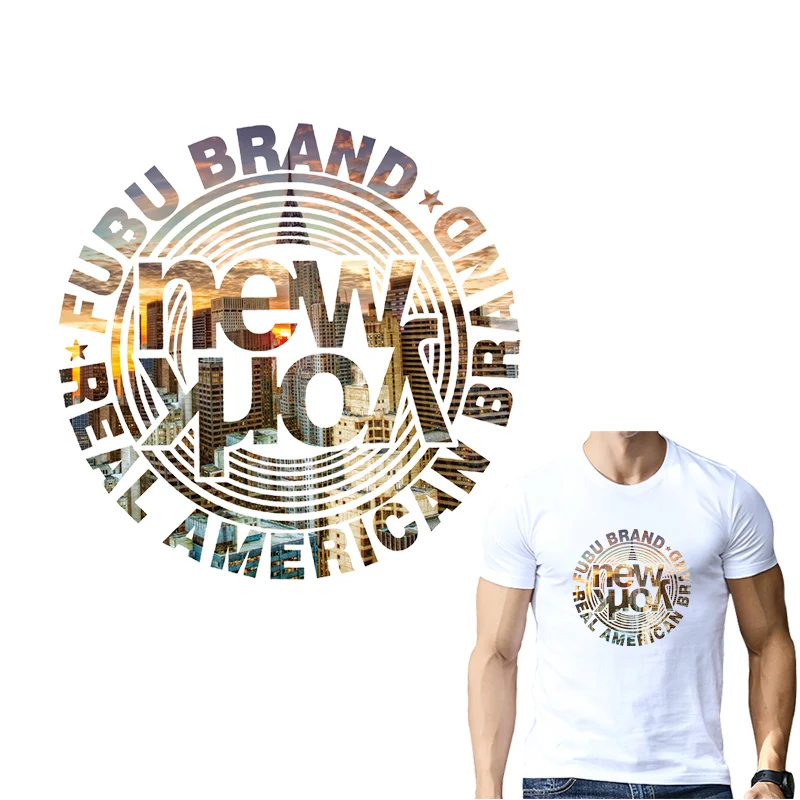 Летние наклейки Футболка переноска для одежды Diy Нью Йорк термобелье переноса на