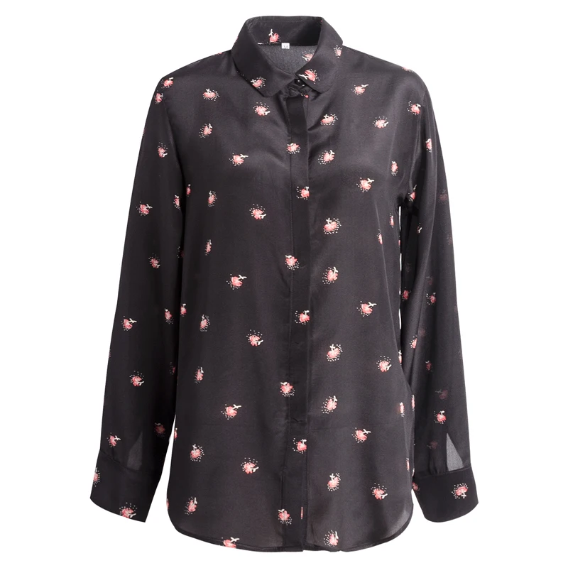 Женская блузка из натурального шелка 2020 тутового шелкопряда с длинным рукавом и